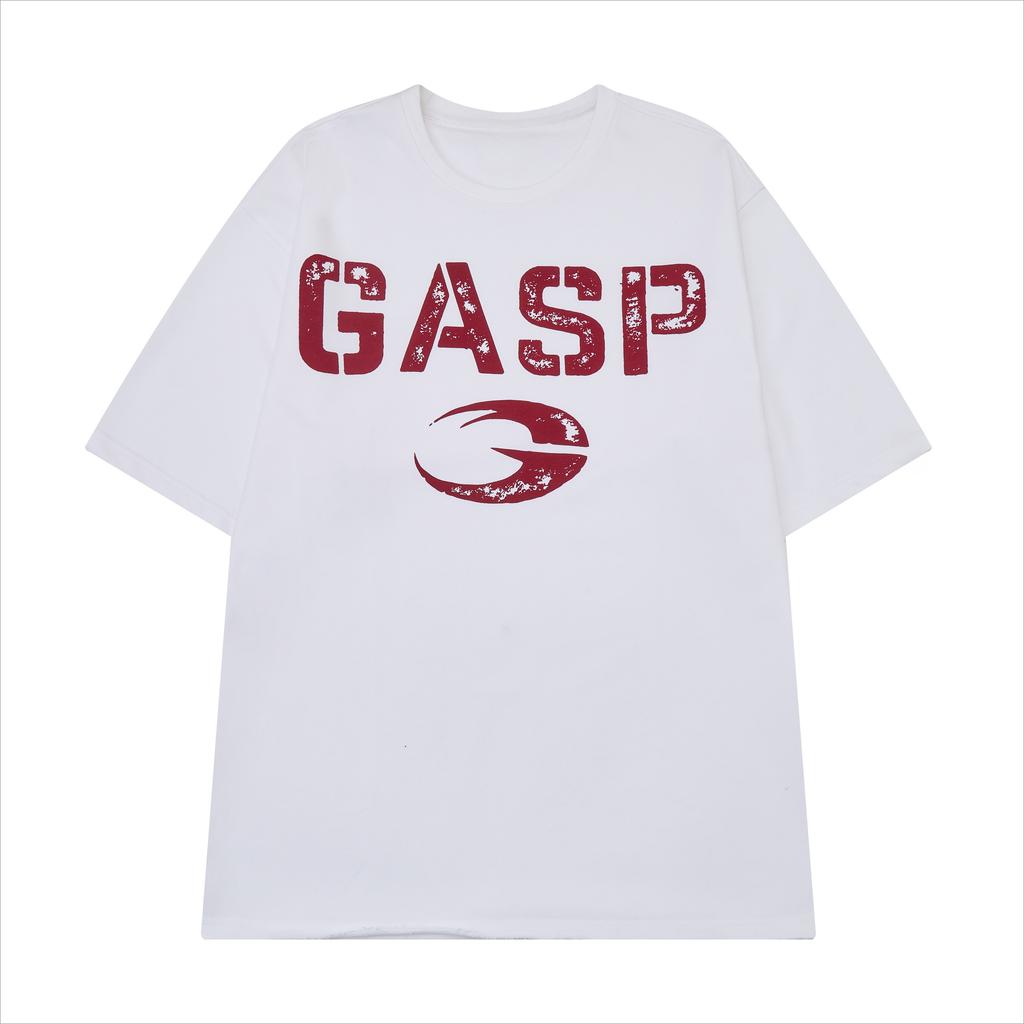 GASP Новый Весна-Лето Тяжелый Фитнес Свободный Большой Размер Пот Дышащий Спортивный Повседневный Короткий Рукав