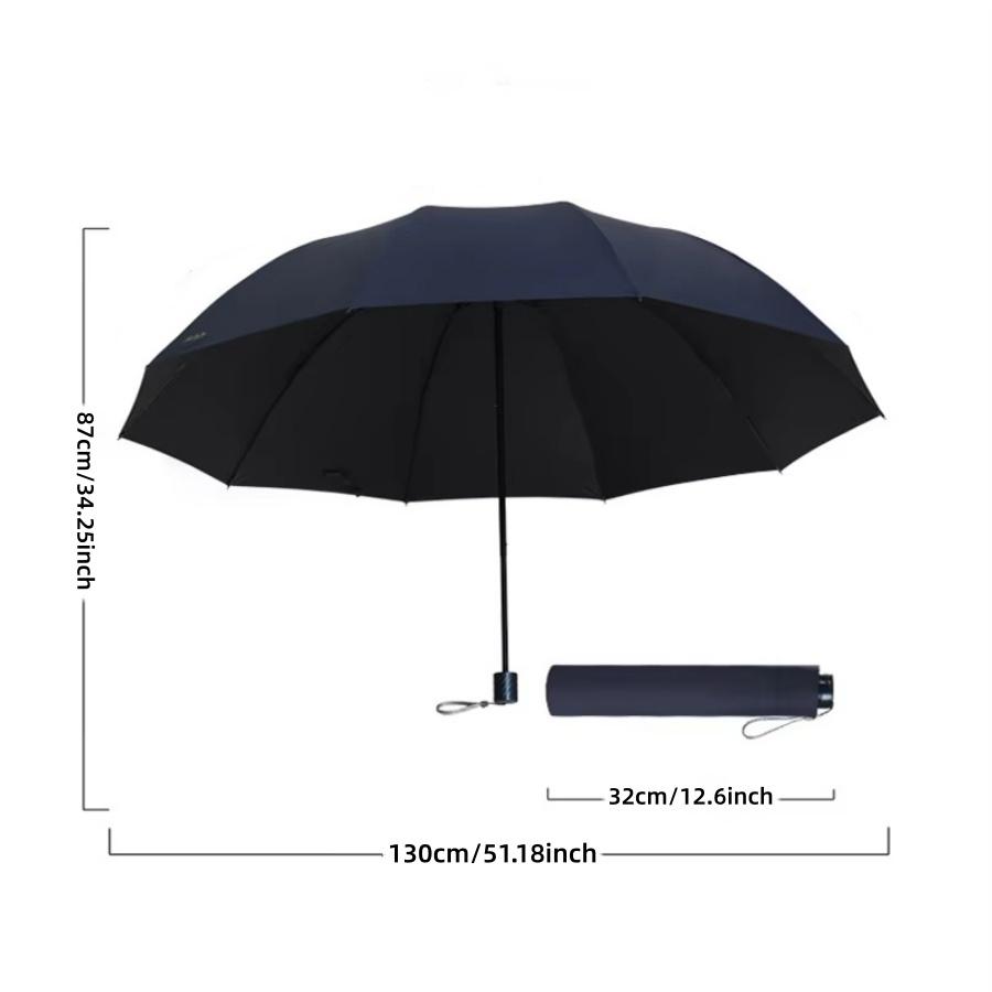 Большой складной зонт 130 см, сверхпрочный, усиленный, компактный, дорожный, ветрозащитный, унисекс, однотонный зонт для бизнеса, для дома