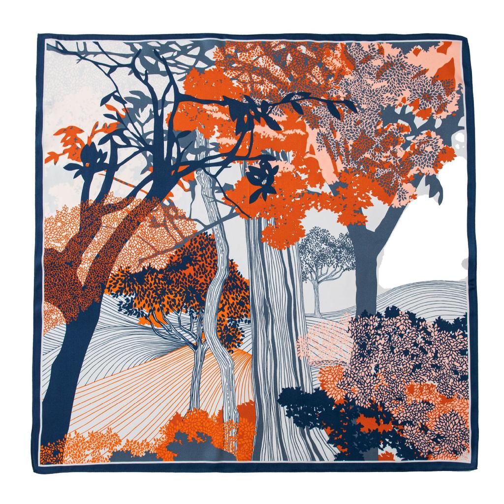 Mulberry Silk Scarf New Retro Winter Beautiful Ginkgo Printing Four Seasons Shawl Sunscreen Dual-purpose