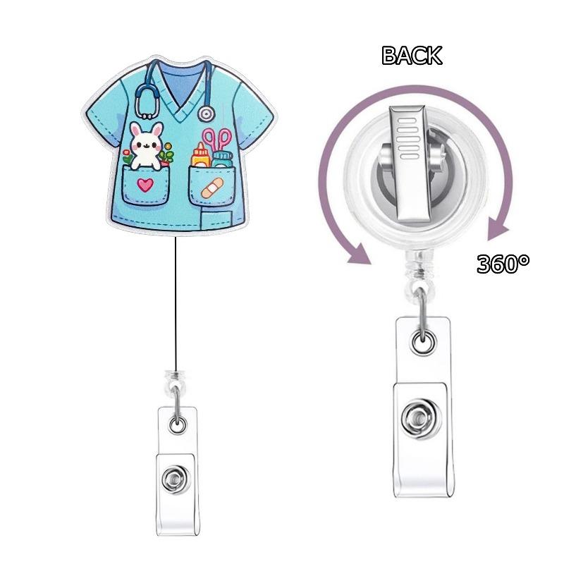 Новый мультяшный акриловый бейдж-ролик для медицинских принадлежностей, выдвижной держатель для ID-карты с вращающимся на 360 градусов зажимом-аллигатором, держатель для имени