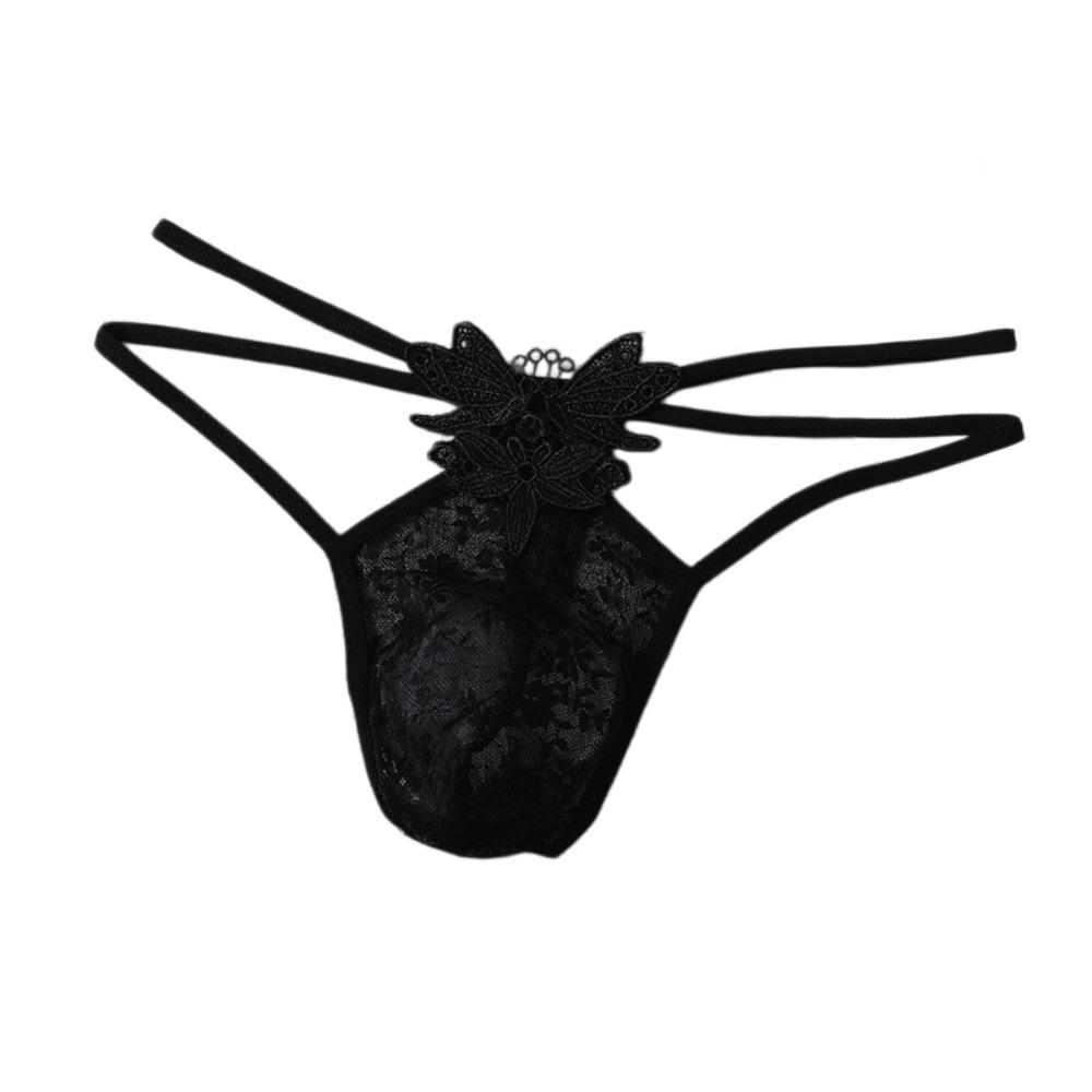 Low Waist Mesh Sheer Panties Transparent T-back Briefs Men Thin Men's Lace Thong Male