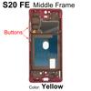 Aocarmo For Samsung Galaxy S20 FE G7810 Front LCD Display Middle Frame Chassis Bezel Plate With Buttons Replacement Part