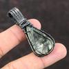 Серафинитовый кулон Медная проволока Обернутый кулон Ювелирные изделия из натуральных драгоценных камней Радужный кулон из лунного камня Медные украшения ручной работы Подарок на годовщину