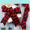 Элегантная Красно-Черная Клетчатая Лента 5 Ярдов для Рождественского Банта и Украшений