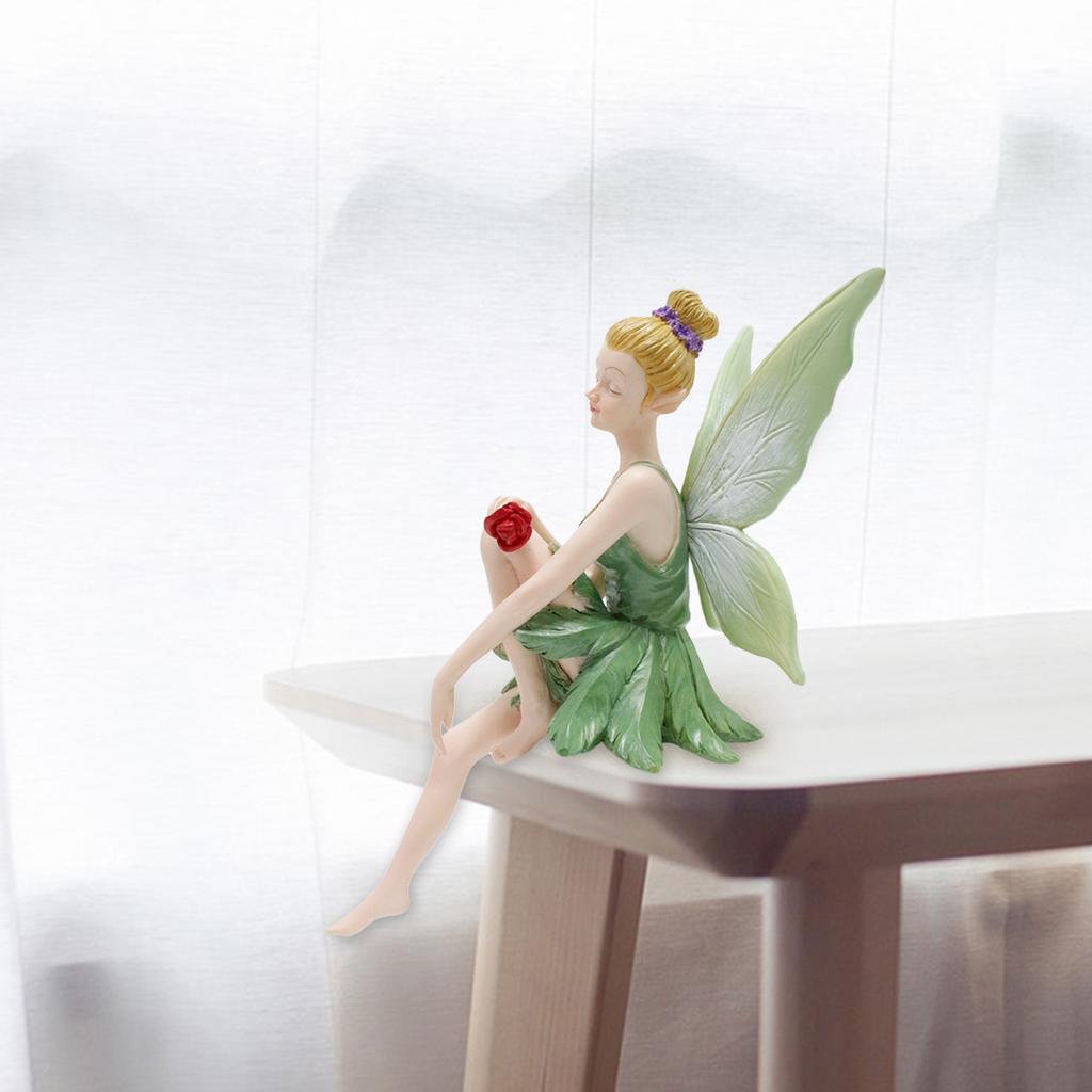 1 шт. Элегантная сидящая фея цветов, разноцветная и бронзовая, креативное садовое украшение, фигурка феи цветов