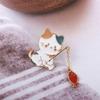 Cats Jewelry Accessories Gift For Women Men Badge Pin Cat Brooch Enamel Brooch Cat Fishing Brooch