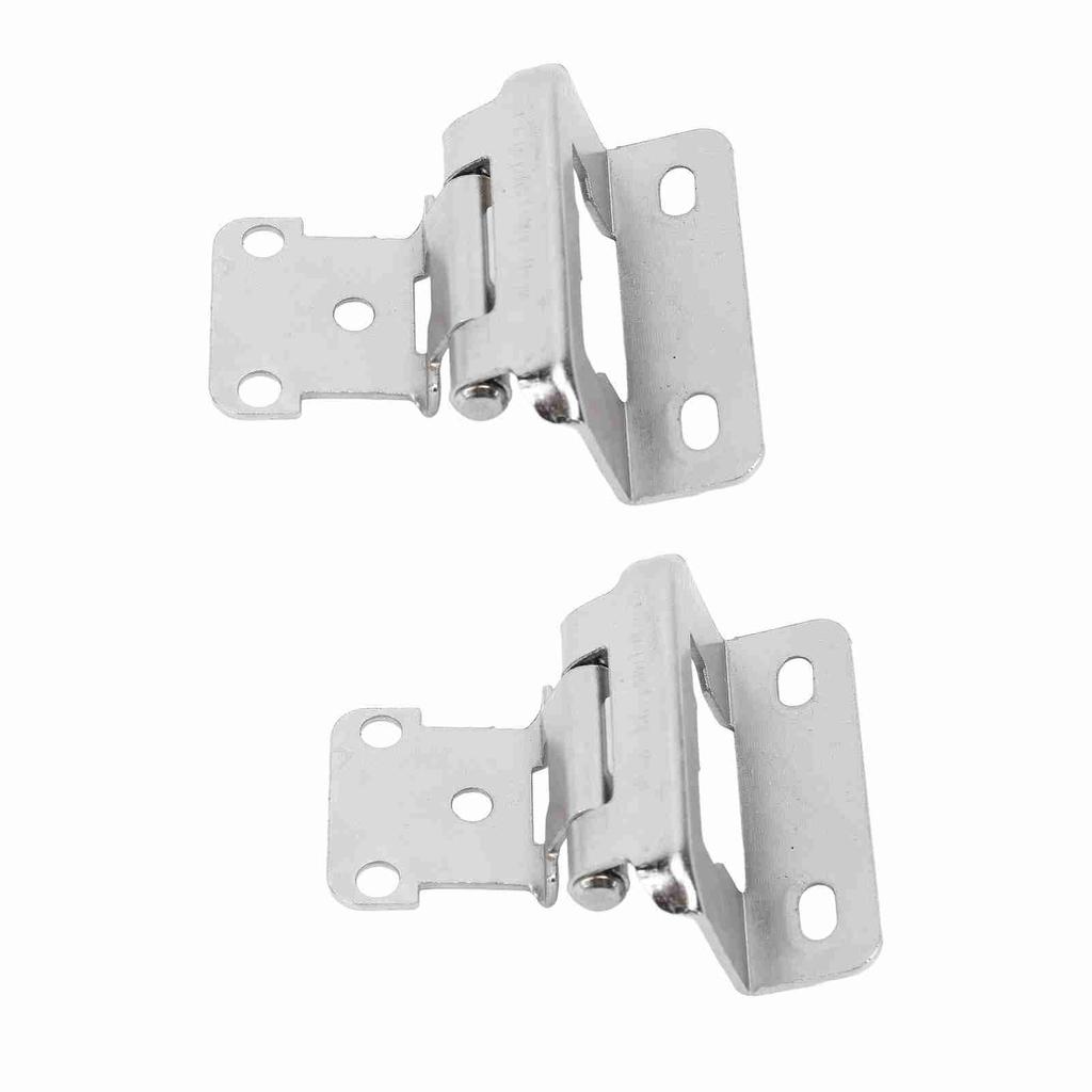 2Pcs Self Closing Cabinet Hinge 1 2in Enhanced Safety Steel Semi Wrap Overlay Cupboard Door Hinge for Kitchen Bathroom
