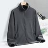 Весенняя и осенняя флисовая куртка, свитер больших размеров, мужской свободный кардиган, повседневная куртка с воротником-стойкой, флисовая куртка