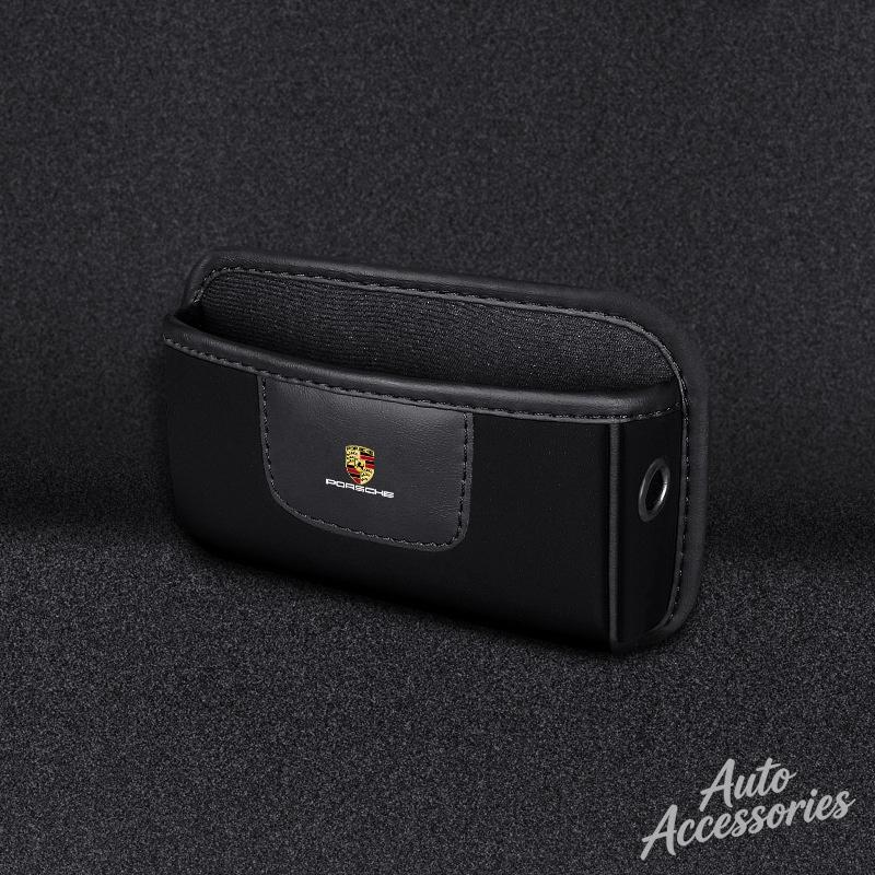 hbcr1 Car Interior Leather Storage Pocket Organizer Bag Seat Tidying Box For Porsche Cayenne Panamera Macan 911 Taycan Boxster sticker