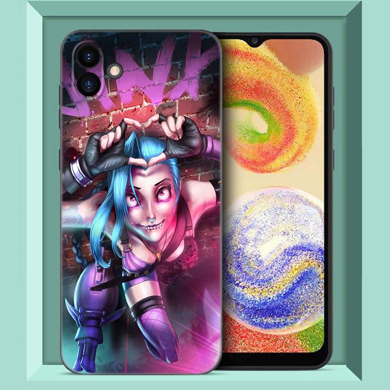 Arcane Jinx аниме черный силиконовый чехол для телефона Samsung Galaxy A01 A03 Core A04 E A02 A05 A10 A20 A21 A30 A50 S A6 A8 Plus A7