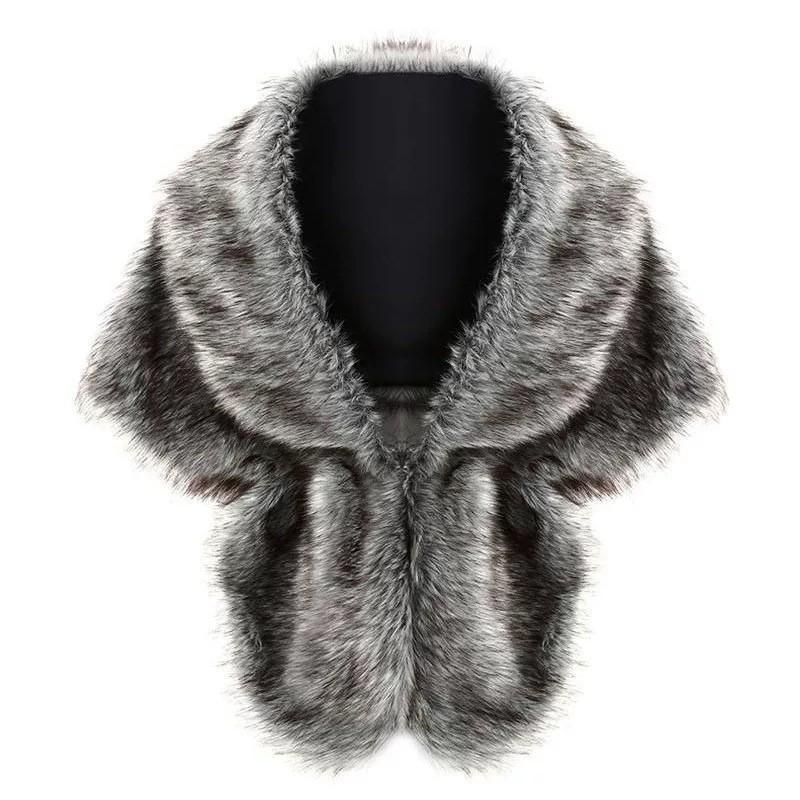 Bride Fox Fur Cape Cloak Wedding Party Faux Shawl Cosplay Costume