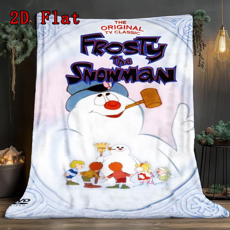 Frosty the Snowman 2D Flat Pattern Flannel Blanket High quality All Seasons Warmth and Comfort Perfect for Christmas Gifts.PMT0914013