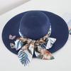 Соломенная шляпа в стиле бохо с защитой от солнца для женщин, летняя пляжная шляпа с большими полями в форме банта