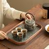 Ceramics Wanhua Teapot Tea Cup Set Handle Teapot Tea Cup and Tray Home Kung Fu Tea Set