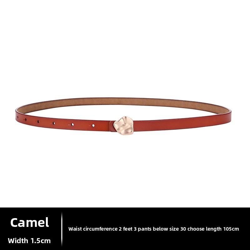 Slim Waist Belt For Women With Metal Snap Closure For Casual Wear