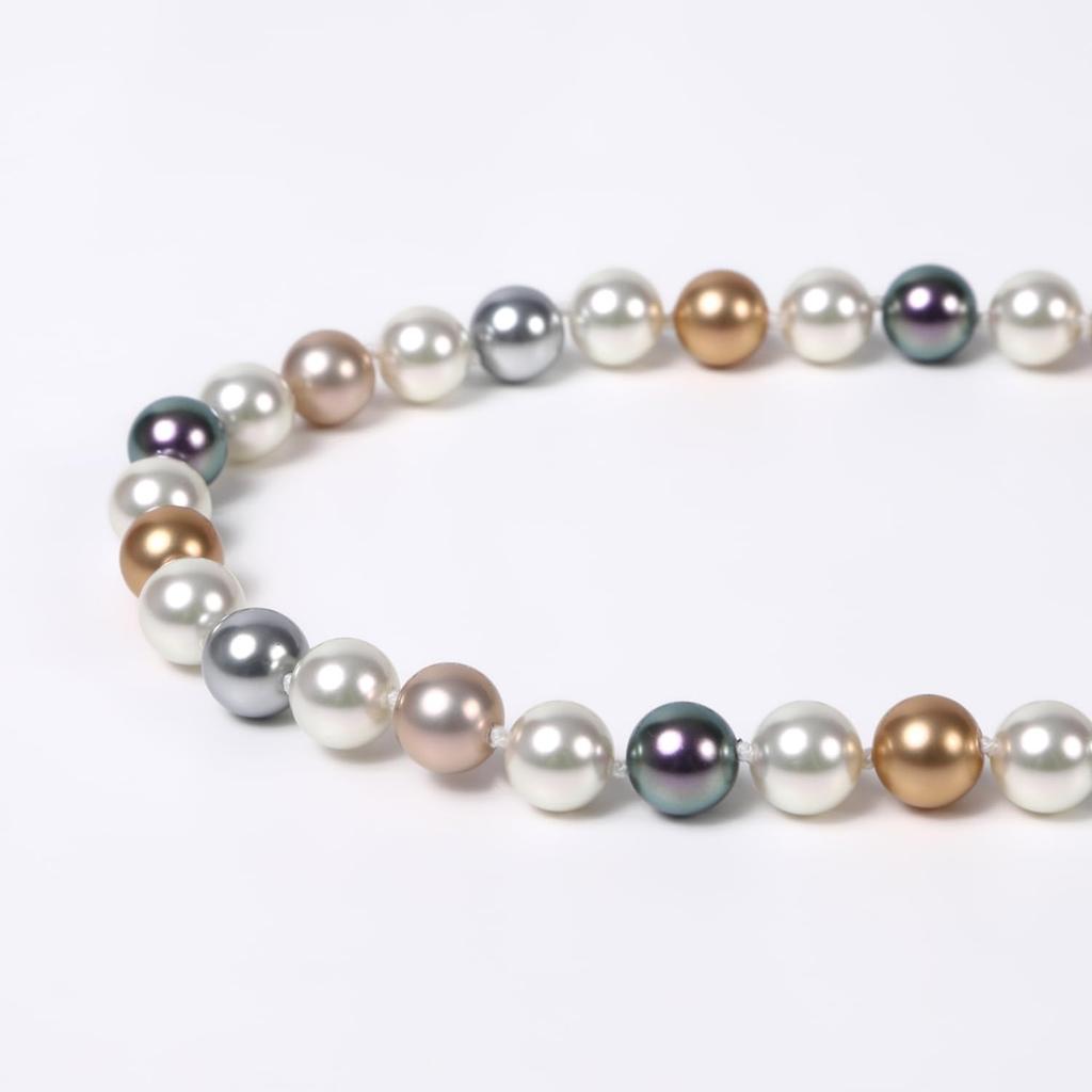 От Yumi Yumi sienne Pearl Large Все сделано в Японии [MIONO] [Производство Katsura] Ожерелье, Бусы, Многоцветный, Церемонии, Простой, Популярный, Узлы, (10мм Серебро)