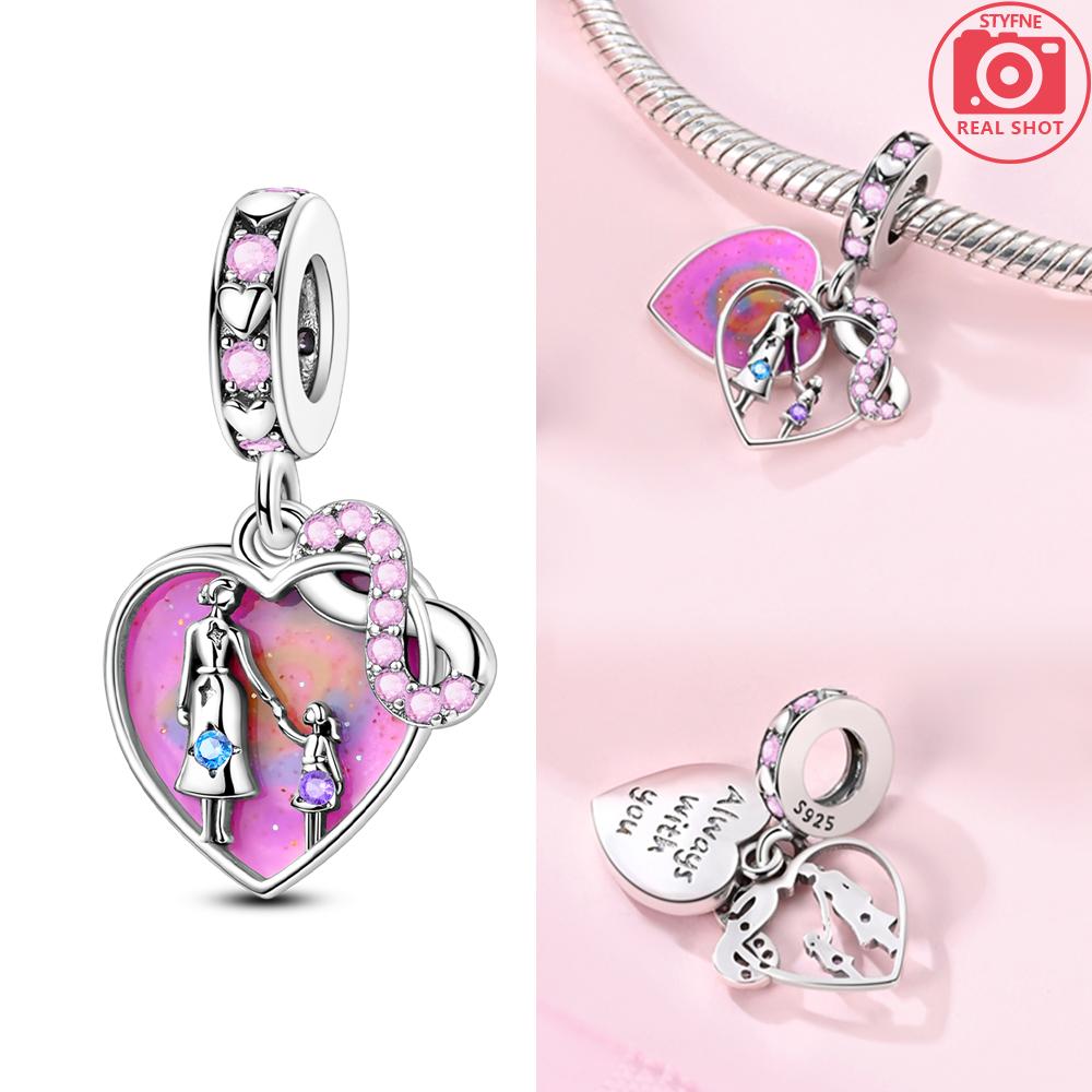 Оригинальный Новый Любовь Мать Сердце Подвеска Шарм Бусина Для Женщины Подходит Медный Браслет DIY Ювелирные Изделия Подарок Для Мамы