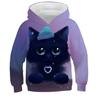 Детская толстовка с капюшоном Cat Casual с длинным рукавом Active Cotton 7-13 лет осень многоцветная черная белая
