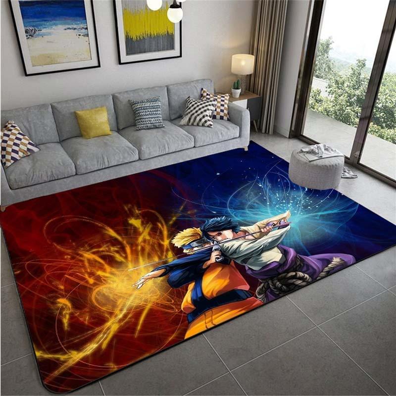 Anime Naruto Non-slip Area Rugs Large Mat Rugs for Living Room Comfortable Carpet Soft Floor Mat Rugs for Bedroom