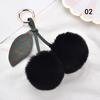 1PC Soft Plush Ball Key Chain Faux Fur Cherry Car PomPom Pendant Keyring
