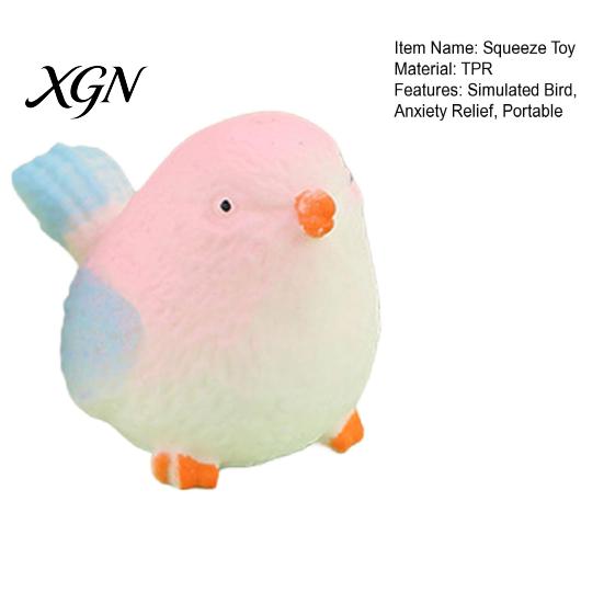 TPR Squeeze Ball Simulated Bird Toy Anxiety Relief Sparrow Sensory Fidget Stress Slow Rising Office Workers Relaxation Portable