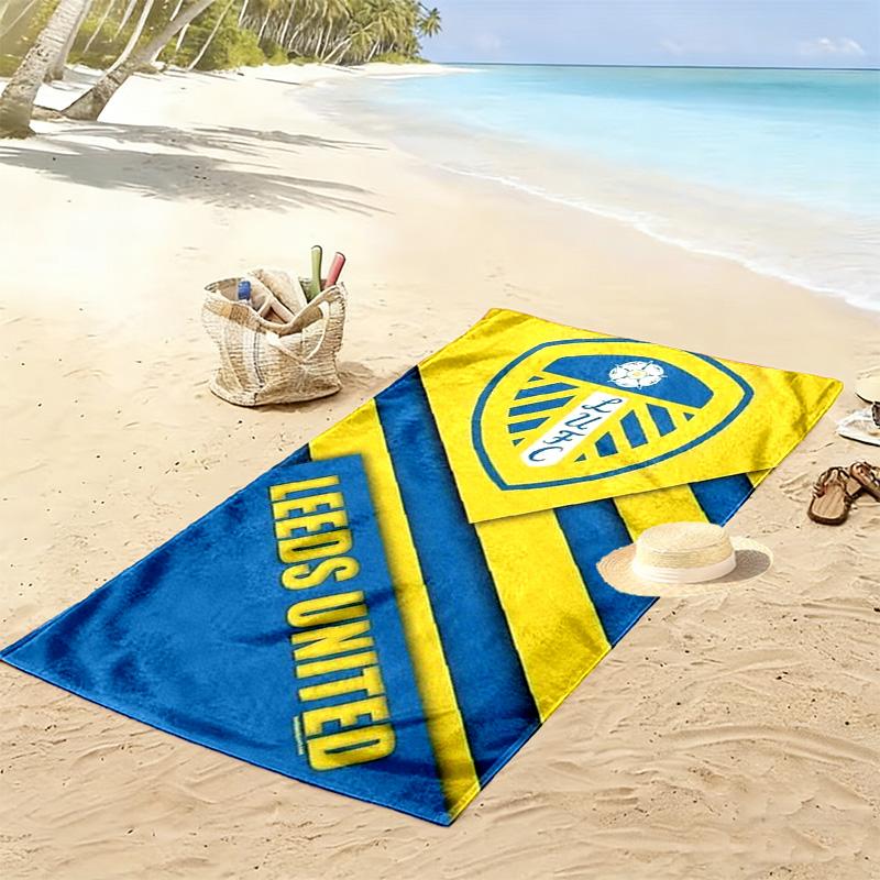 Leeds United Logo Print Beach Towel, Large Soft Quick Dry Towel for Beach Camping Swimming