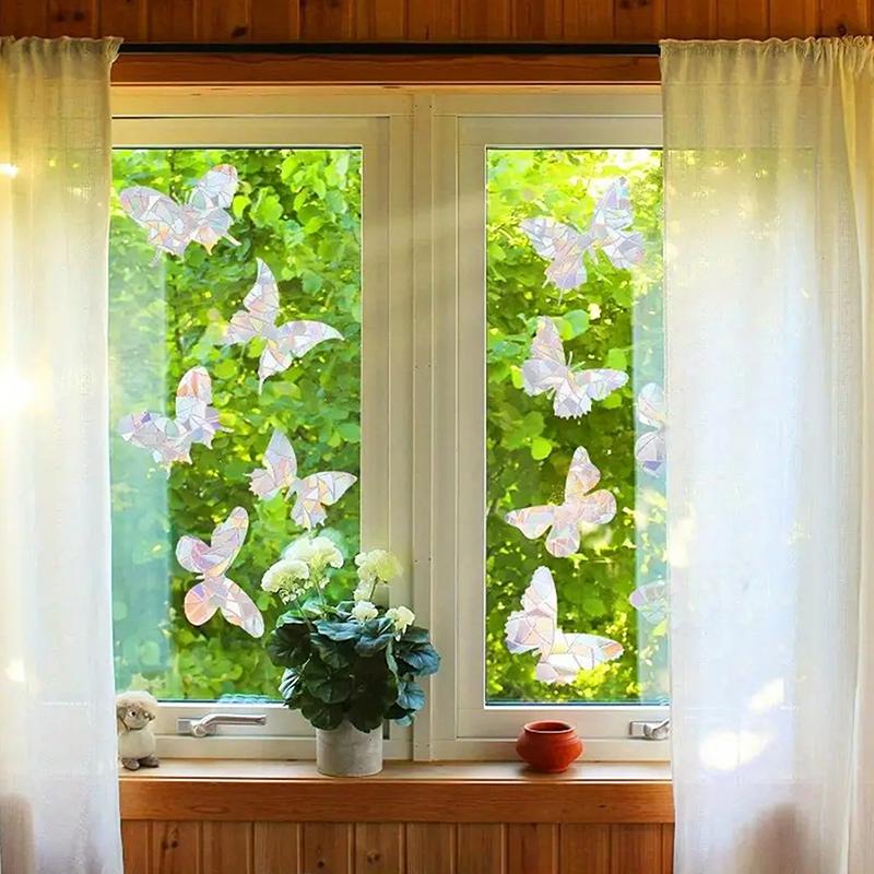 Наклейки на окна для защиты птиц от столкновений с окнами, неклейкие призматические наклейки на окна, радужные наклейки