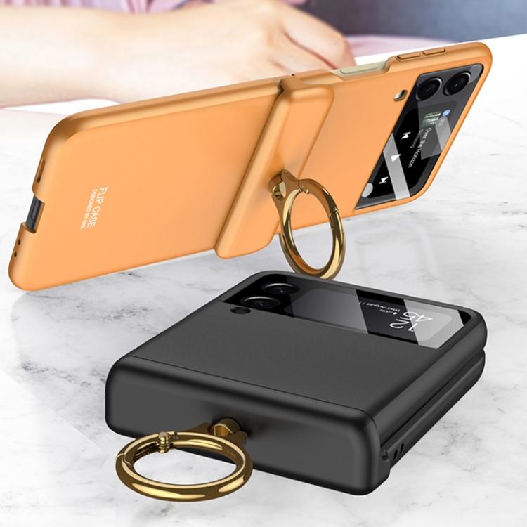 Для Samsung Galaxy Z Flip3 5G GKK Магнитный чехол-книжка с шарниром и держателем-кольцом