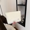 Portable Zipper Makeup Bag Large Capacity Solid Color Cosmetic Bag Clutches Bag Travel