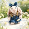 [Cloth Only] Jely&cat Bonnie Rabbit 32cm Doll Clothes Striped Denim Backless Dress and Casual Bag Accessory Polyester Cotton