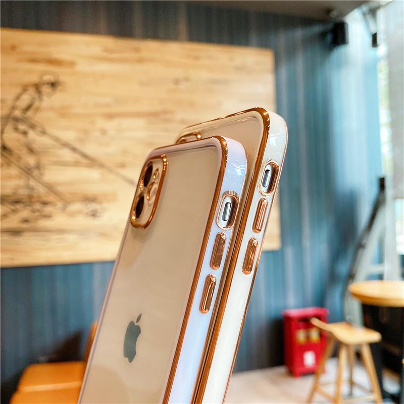 Гальванический прозрачный чехол для телефона для Iphone 12 13 Pro 11 12 Max Xr X Xs Max 13pro 14pro Max, мягкая прозрачная противоударная задняя крышка