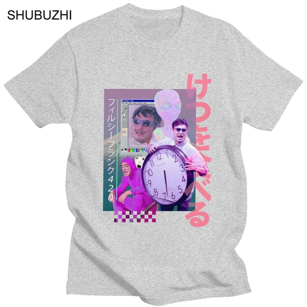 Vaporwave Filthy Frank 420 Футболка Хлопок ТВ Футболка С круглым вырезом Печатные Футболки Мужские Забавные Эстетика Япония 80-х Фанаты Футболка Подарок Мерч