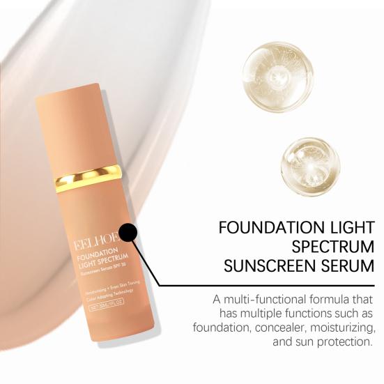 30 мл тональная основа с меняющимся цветом SPF 50 Light Spectrum Увлажняющая жидкая тональная основа Стойкий водостойкий макияж для лица Консилер для всех типов кожи