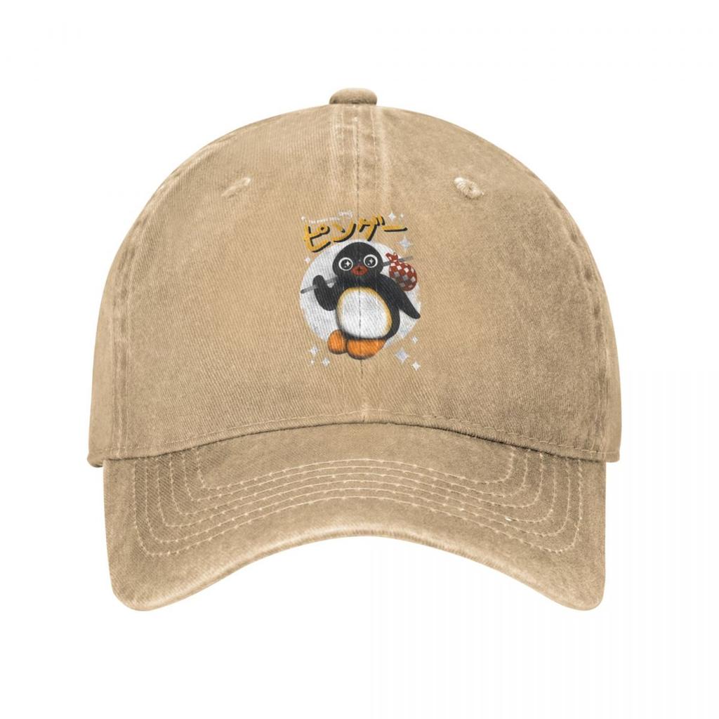 Винтажная бейсболка Pingu Show для женщин унисекс, потертая хлопковая шляпа Snapback с изображением пингвина, уличная дорожная кепка с рисунком пингвина