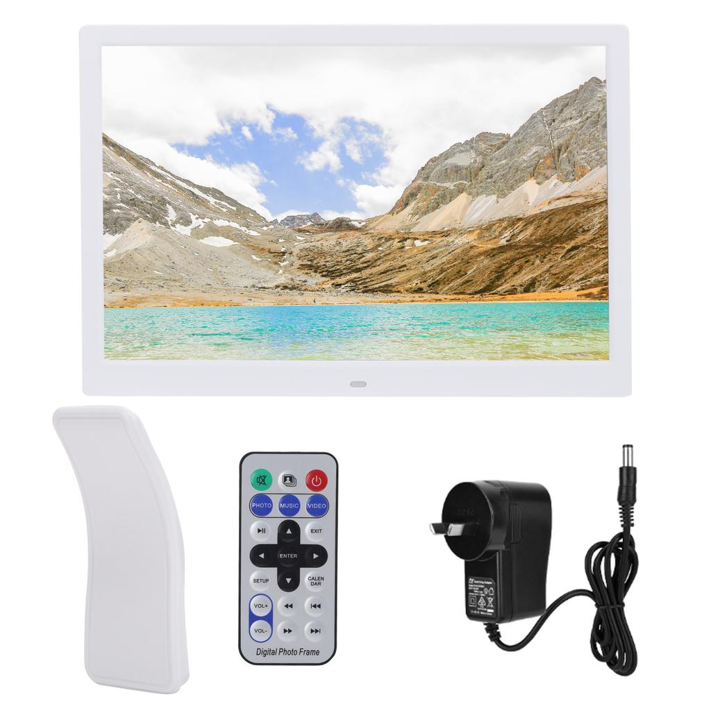 15 Inch HD 1280x800 Digital Photo Frame Electronic Album MP3 MPEG4 Picture Music 100‑240VAU Plug