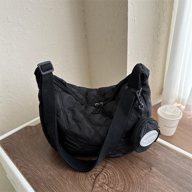 Интернет знаменитости мода хлопчатобумажная одежда с ромбовидной сеткой новая осень и зима простая студенческая большая емкость универсальная женская плечевая