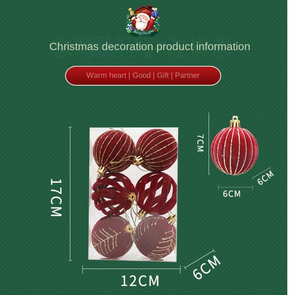 6pcs/Box DIY Crafts Painted Christmas Gifts Boxes Pendant Plastic Christmas Gift