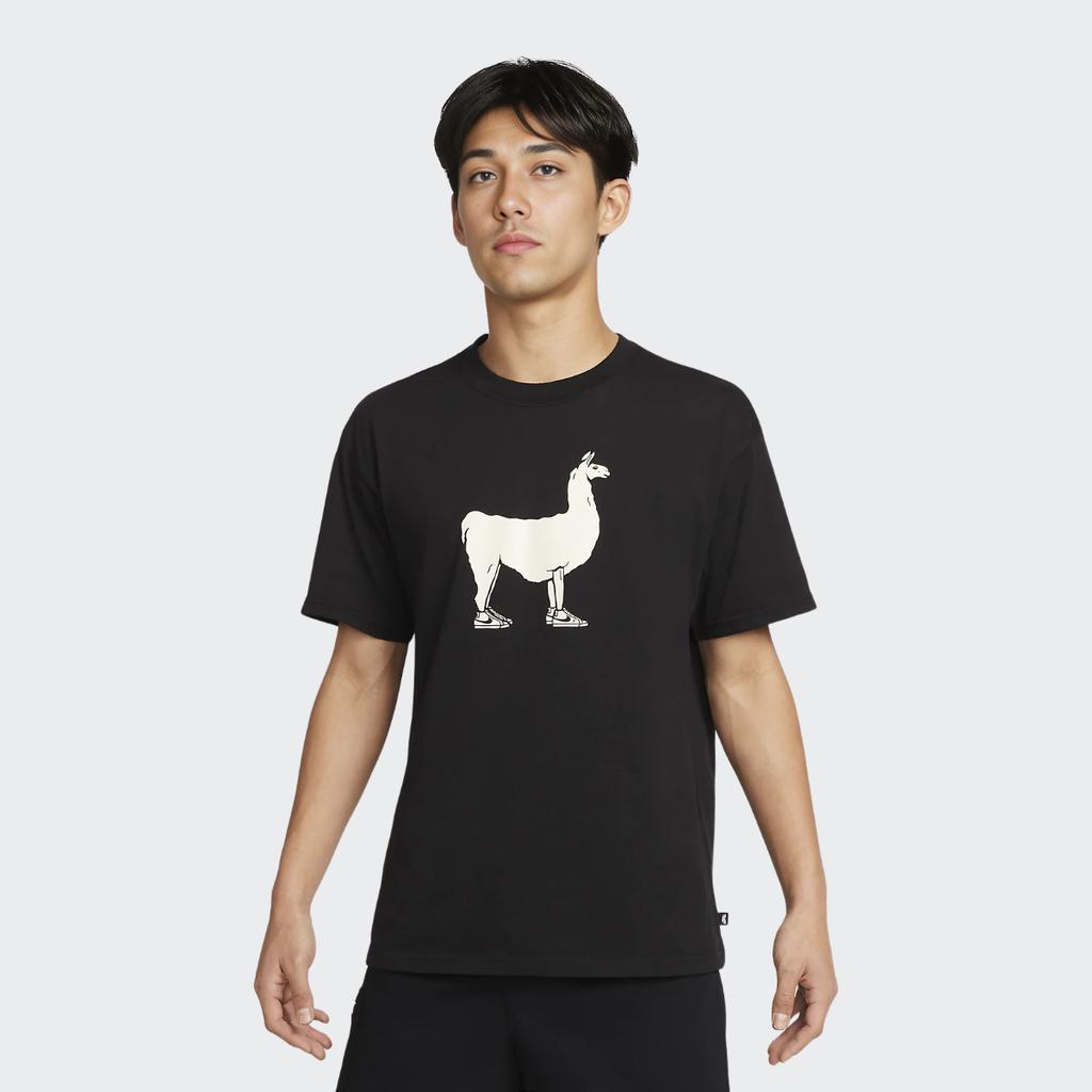 Nike Повседневная футболка с коротким рукавом и контрастным животным принтом, мужские топы с круглым вырезом, черные DR1242-010