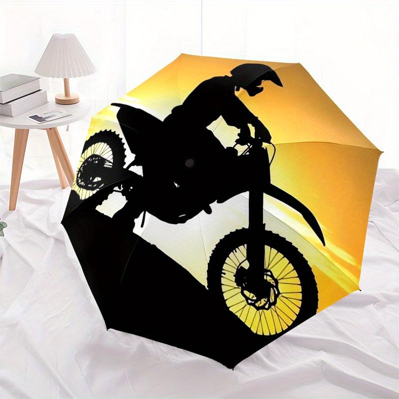 1pc Motorcycle Sunset Themed High-quality Umbrella,Automatic Opening and Closing Umbrella,Multi-functional Umbrella G0811049