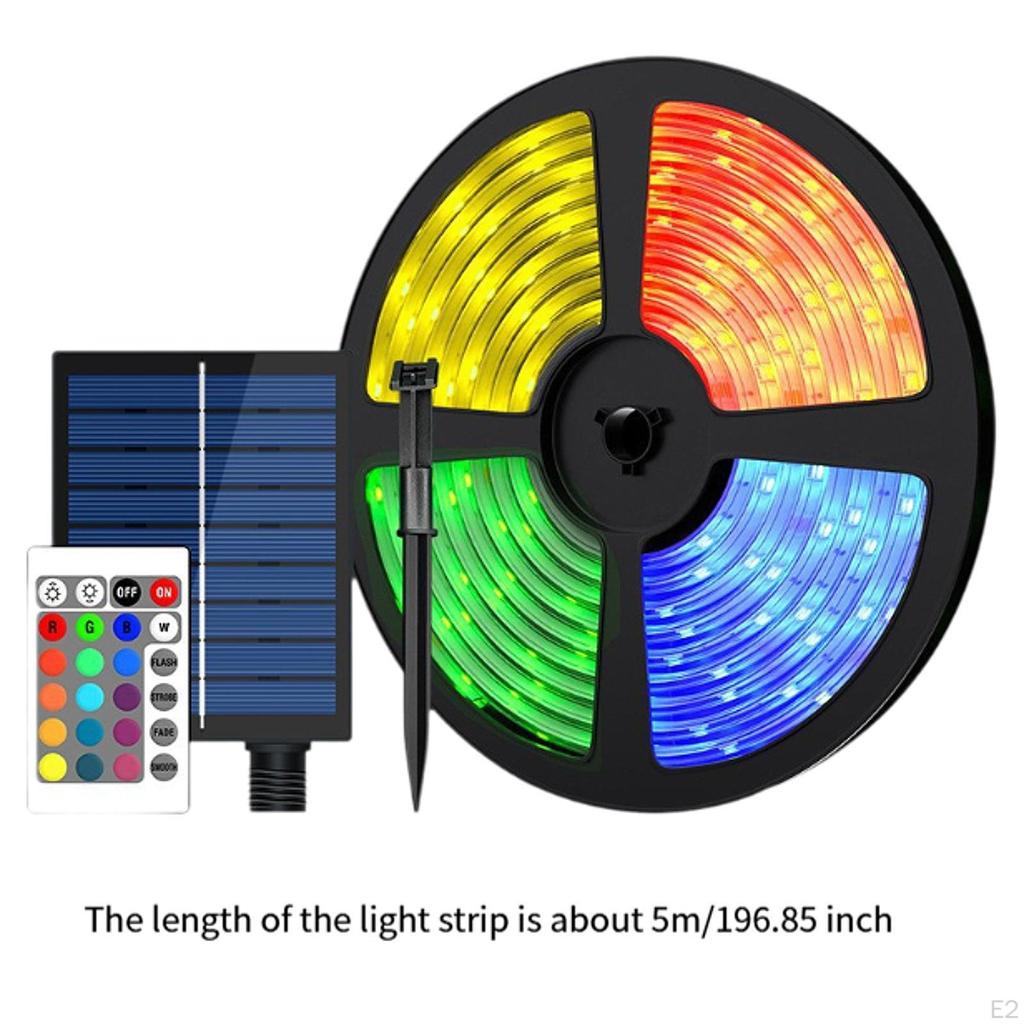 Solar LED Strip Light Lamp Outdoor RGB for Garden Fence Home