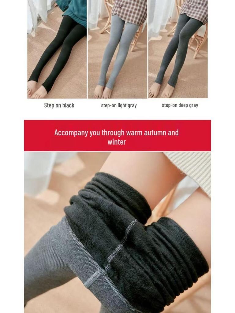 Женские флисовые леггинсы в рубчик из полосатого хлопка: Плотные колготки с высокой талией для осени/зимы, утягивающие и теплые.