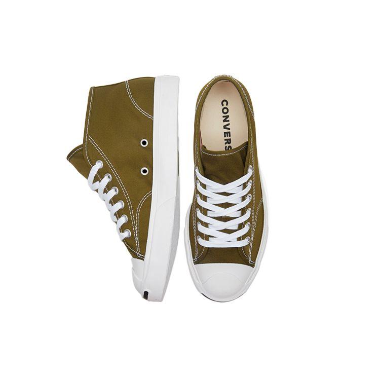 Converse Jack Purcell Круглый Носок Шнуровка Полувысокие Холщовые Ботинки Унисекс Кроссовки Зеленый 168521C