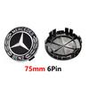 Car Sticker 4pcs 75mm 65mm A1674015900 New Black 6 Pin For Mercedes Benz Car Wheel Hub Center Caps Rims Cover Emblem Badge Logo 