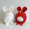 2024 Baby Hats Winter Girls Newborn Soft Cartoon Cute Rabbit Ears Knitted Beanie Hat Infant Warmer Stuff Toddler Kids Cap