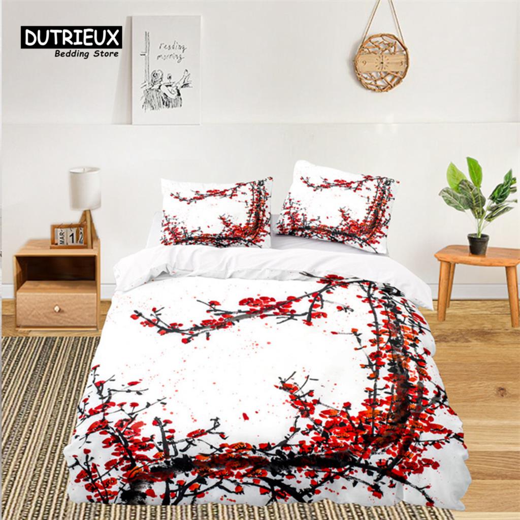 Мягкий цветочный комплект постельного белья для детей, девочек, взрослых, листьев, цветов, веток, пододеяльник, наволочки, декор для спальни