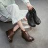 Полые Дышащие Летние Ботинки Британский Стиль Натуральная Кожа и Удобная Женская Обувь
