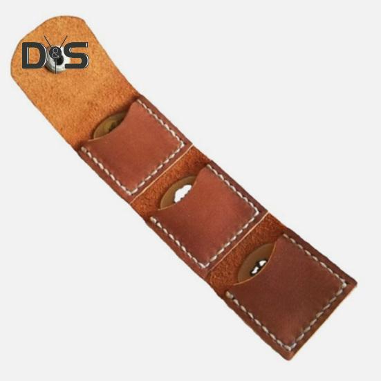 Чехол для медиатора на 3 слота, сумка-держатель медиатора, чехол из искусственной кожи для хранения медиатора с застежкой-кнопкой для любителей гитары