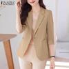 Женский повседневный отложной воротник с рукавом 3/4 свободный тонкий кардиган верхняя одежда