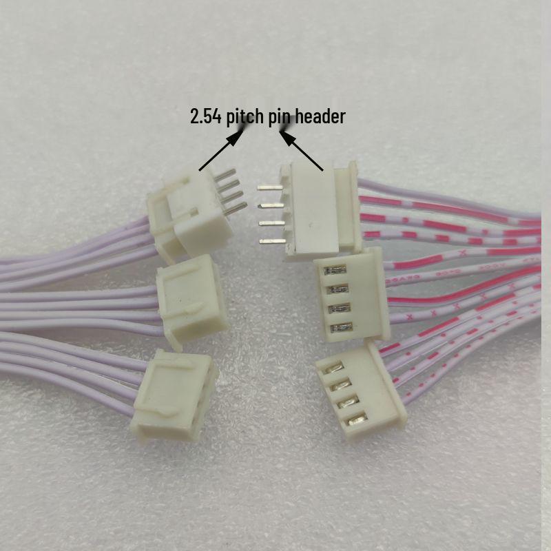 XH2.54 Double-Ended Terminal Wire, 2.54-4P Male Connector, 200mm, In Stock