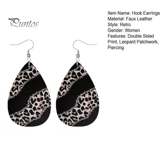 1 пара модных двусторонних леопардовых дизайнерских серег-крючков для пирсинга, серьги-капли тонкой работы, ювелирные изделия в подарок